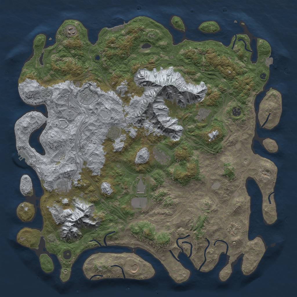 Rust Map: Procedural Map, Size: 5000, Seed: 776587, 19 Monuments
