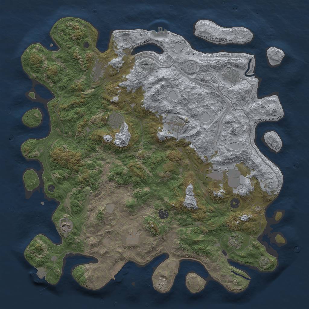 Rust Map: Procedural Map, Size: 4500, Seed: 8920310, 18 Monuments