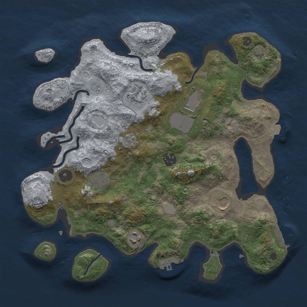 Rust Map: Procedural Map, Size: 3500, Seed: 511285312, 15 Monuments