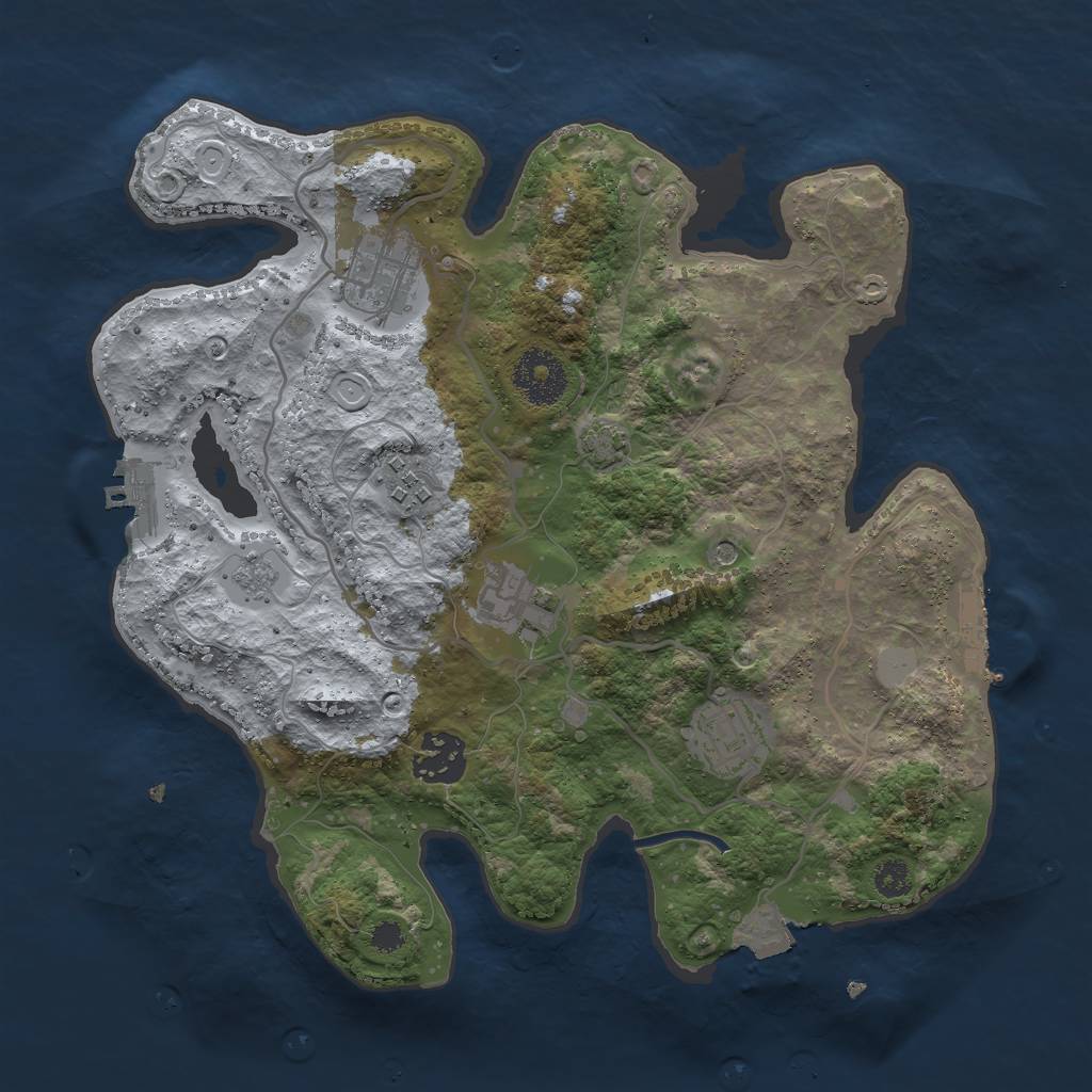 Rust Map: Procedural Map, Size: 3000, Seed: 464488865, 13 Monuments