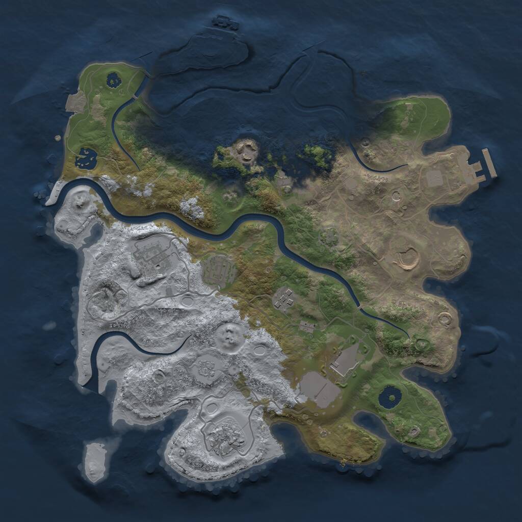 Rust Map: Procedural Map, Size: 3500, Seed: 156292319, 15 Monuments