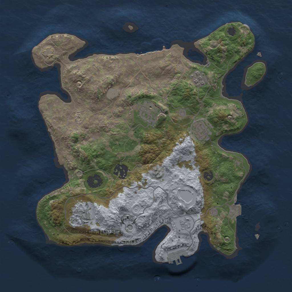 Rust Map: Procedural Map, Size: 3000, Seed: 8500, 13 Monuments