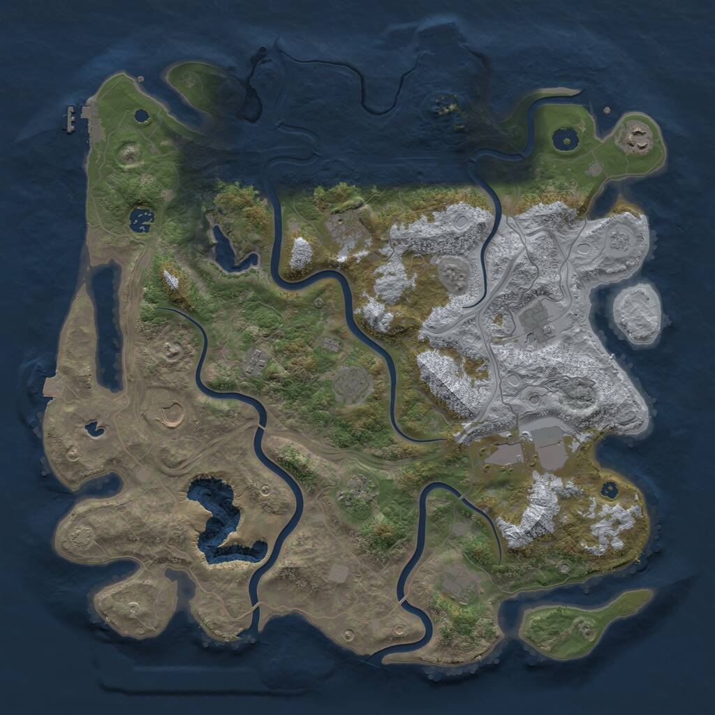 Rust Map: Procedural Map, Size: 4300, Seed: 546746283, 16 Monuments