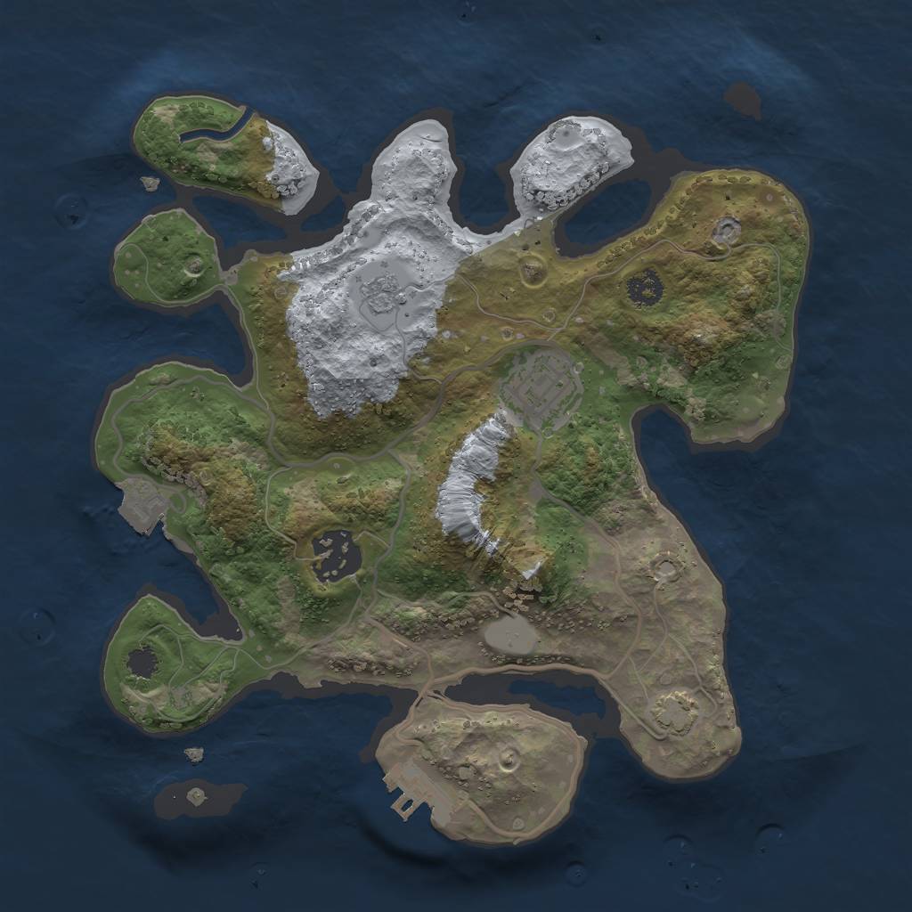 Rust Map: Procedural Map, Size: 2599, Seed: 167, 8 Monuments
