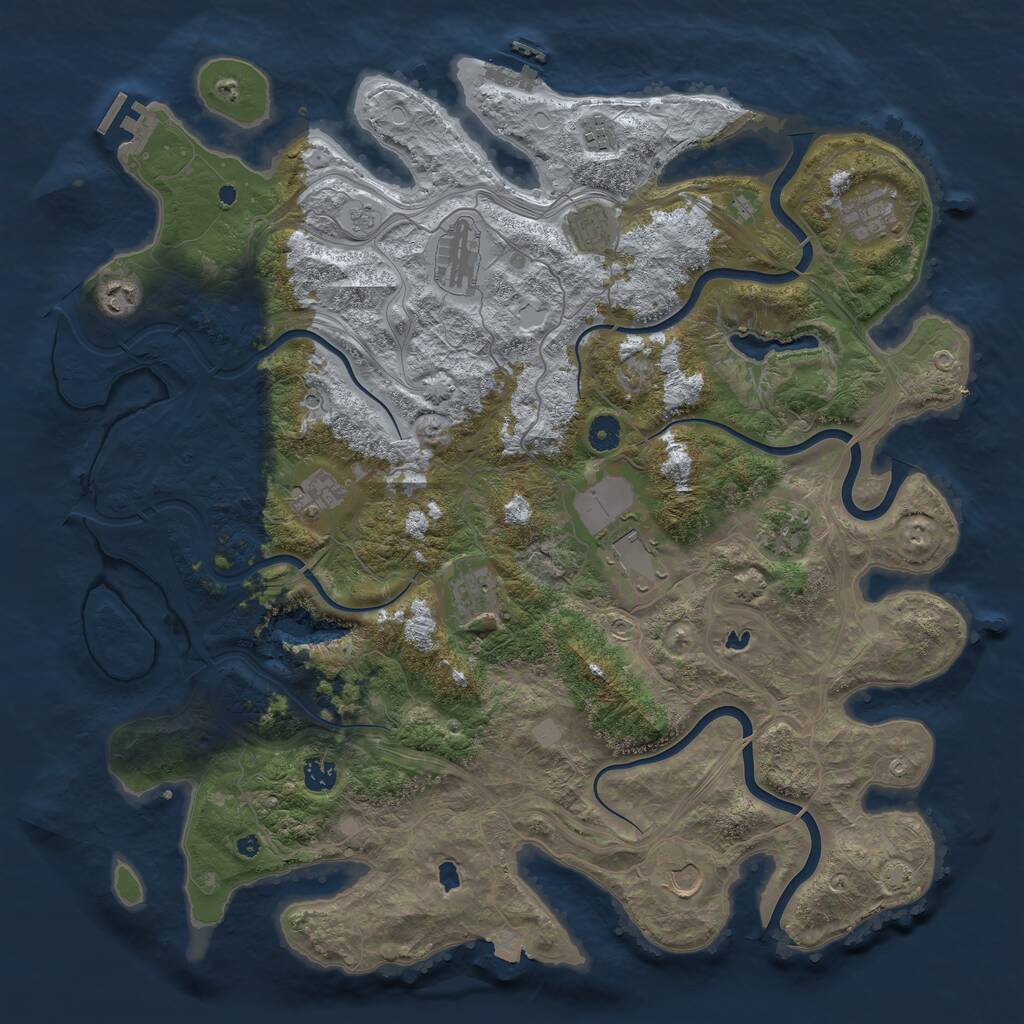 Rust Map: Procedural Map, Size: 4500, Seed: 986588230, 17 Monuments