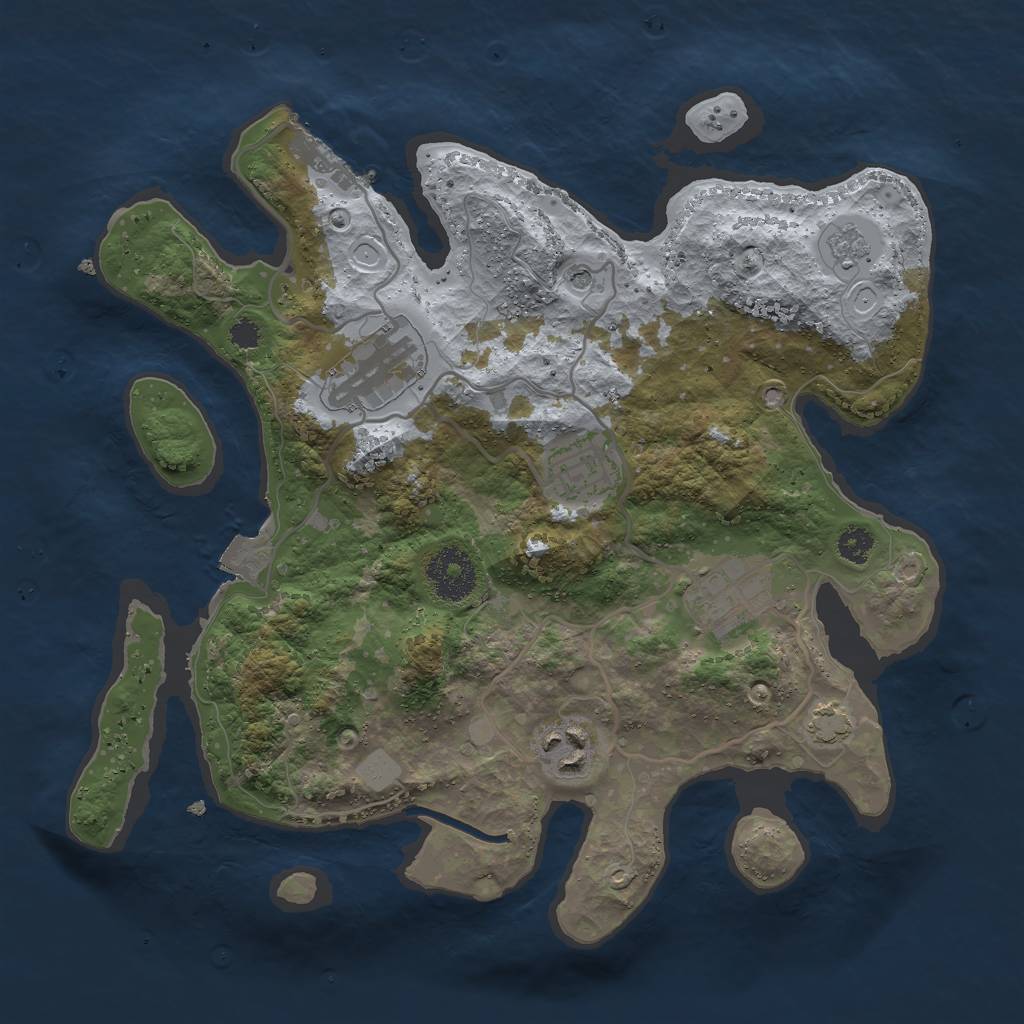 Rust Map: Procedural Map, Size: 3000, Seed: 4666, 11 Monuments