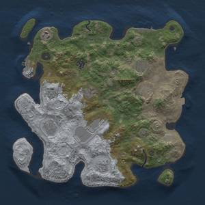 Thumbnail Rust Map: Procedural Map, Size: 3500, Seed: 11581, 17 Monuments