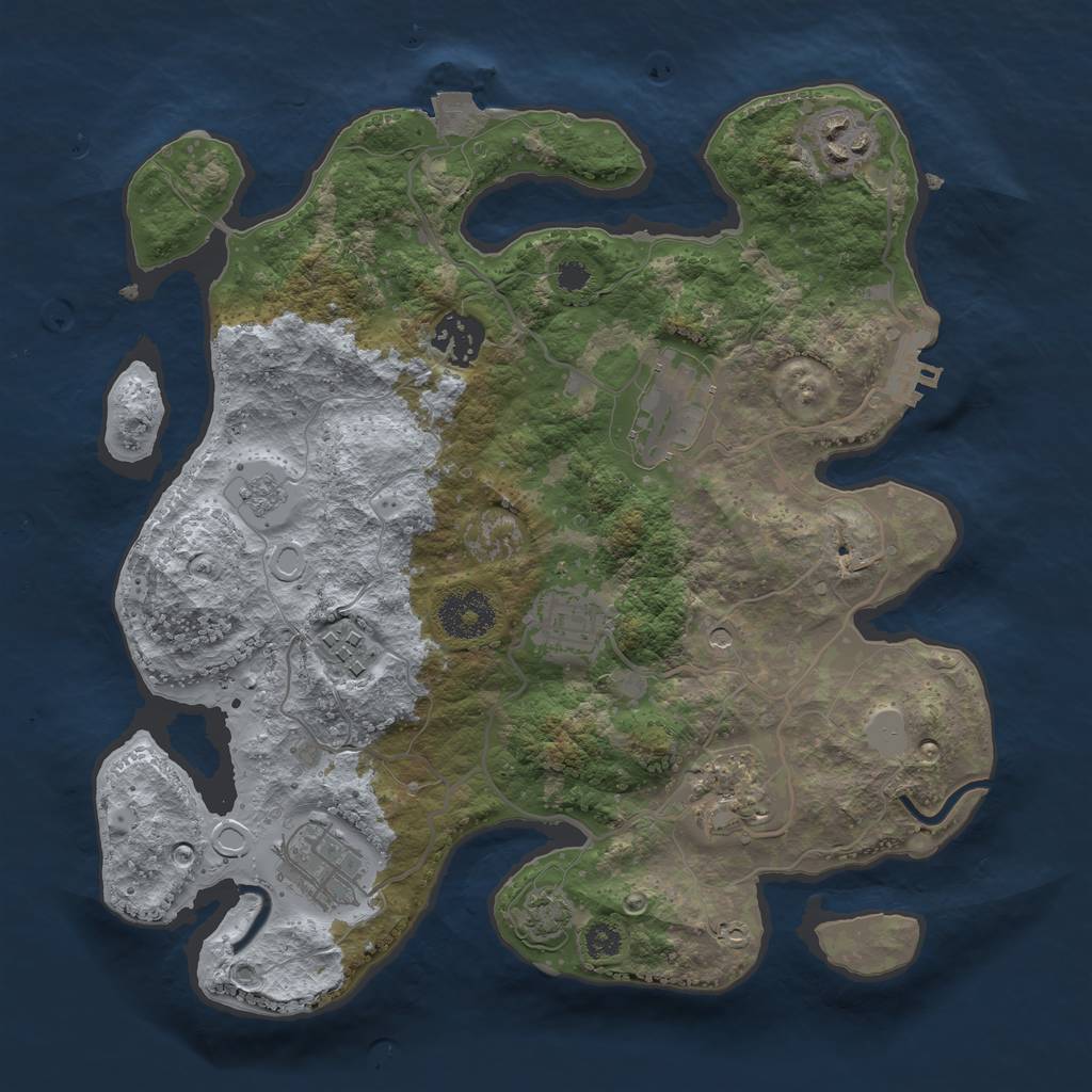 Rust Map: Procedural Map, Size: 3100, Seed: 487408776, 14 Monuments