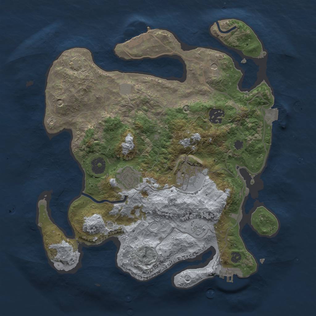 Rust Map: Procedural Map, Size: 3000, Seed: 7344, 11 Monuments