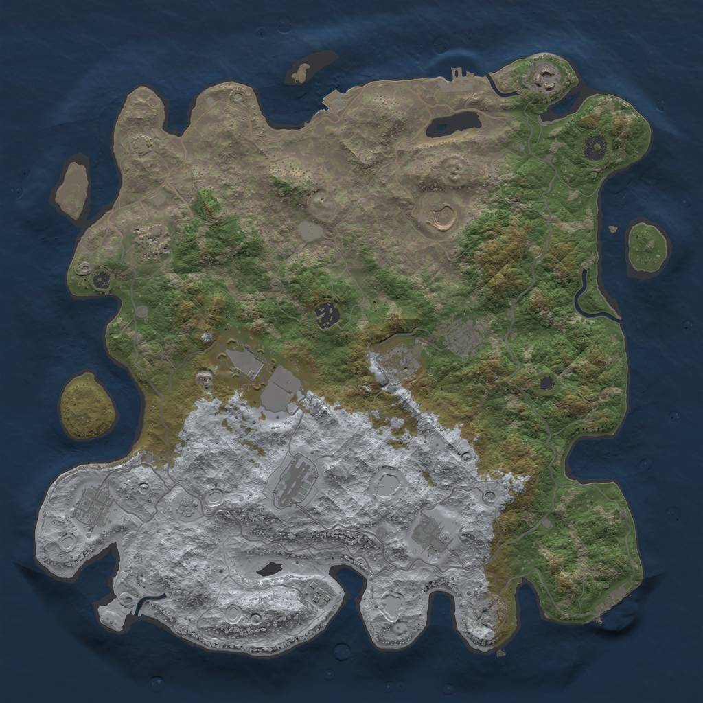 Rust Map: Procedural Map, Size: 4200, Seed: 1682827397, 19 Monuments