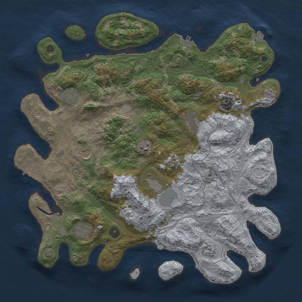 Rust Map: Procedural Map, Size: 4250, Seed: 102703629, 17 Monuments