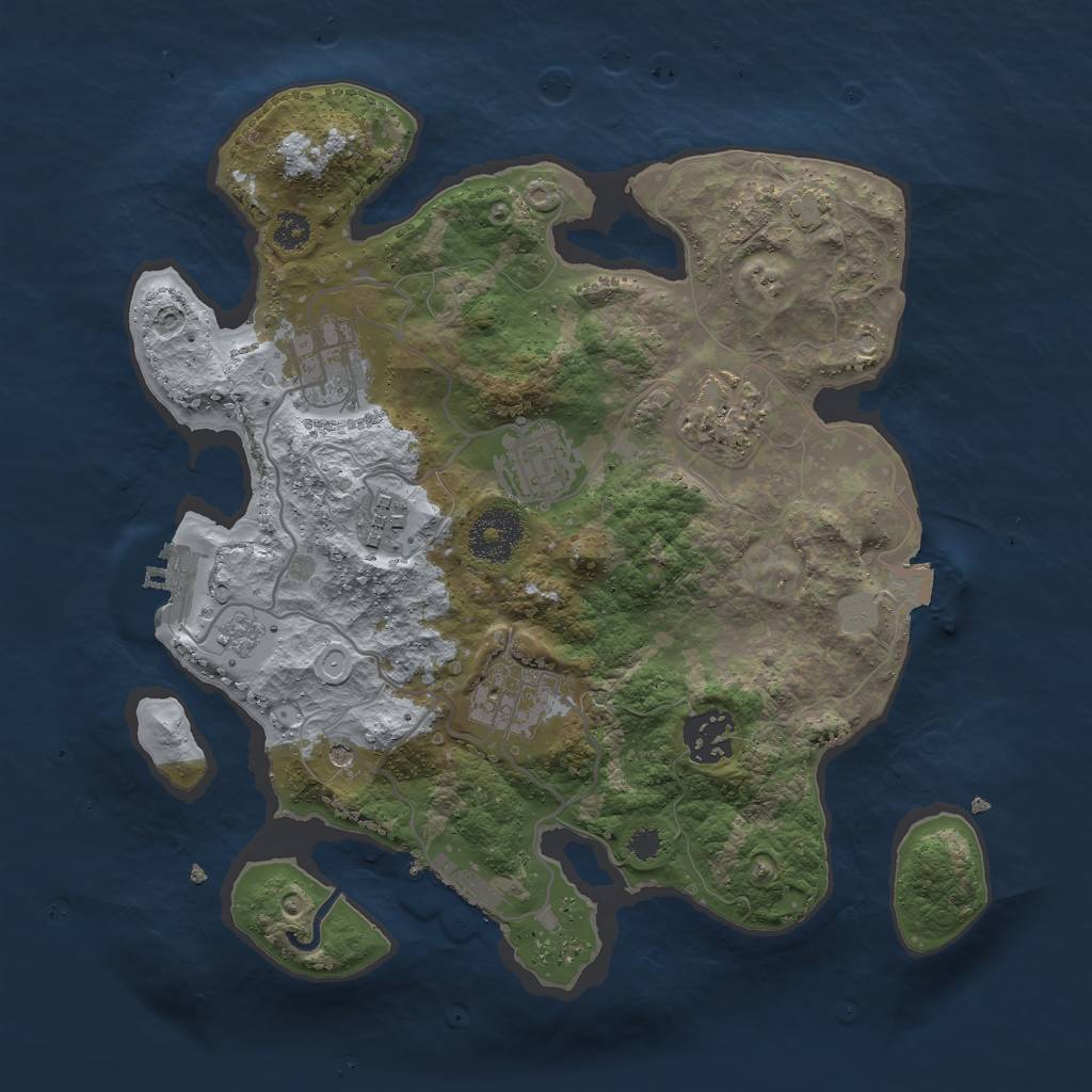 Rust Map: Procedural Map, Size: 3000, Seed: 8183, 14 Monuments