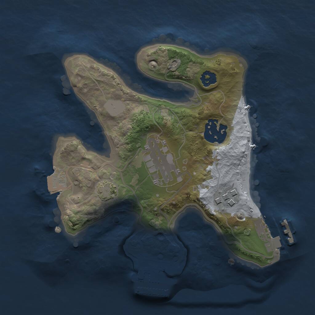 Rust Map: Procedural Map, Size: 2000, Seed: 42390509, 7 Monuments