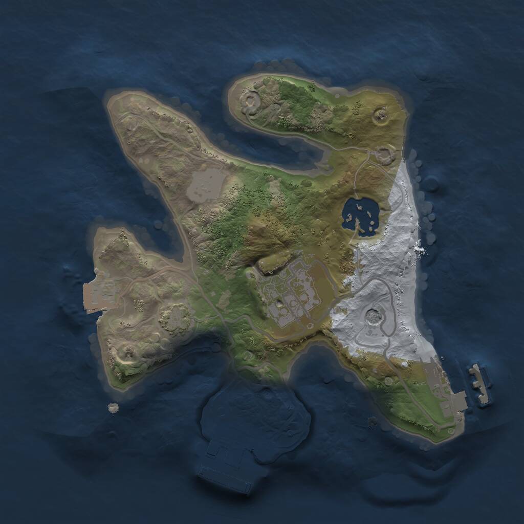 Rust Map: Procedural Map, Size: 2000, Seed: 42390509, 7 Monuments