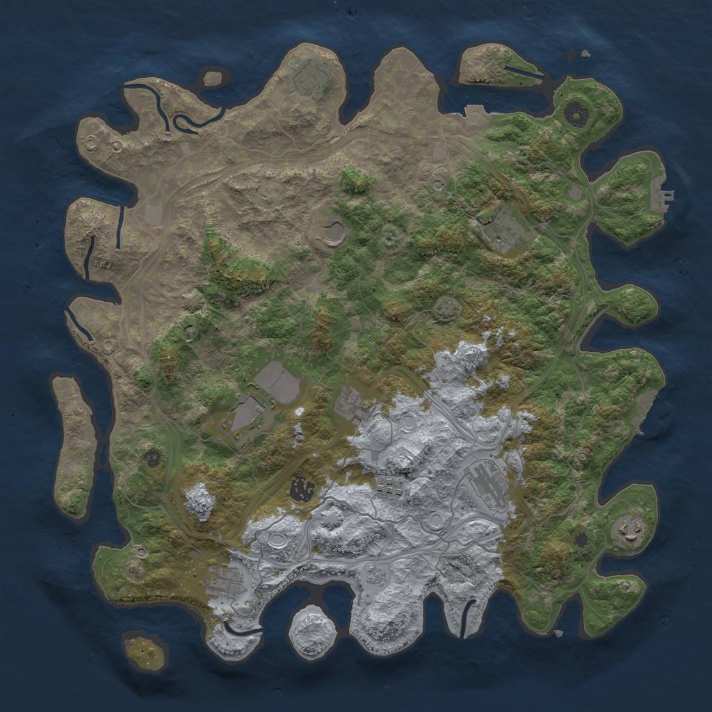 Rust Map: Procedural Map, Size: 4250, Seed: 686338401, 18 Monuments