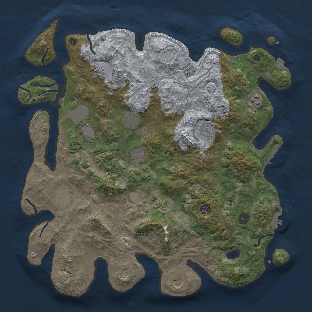 Rust Map: Procedural Map, Size: 4250, Seed: 6844, 18 Monuments
