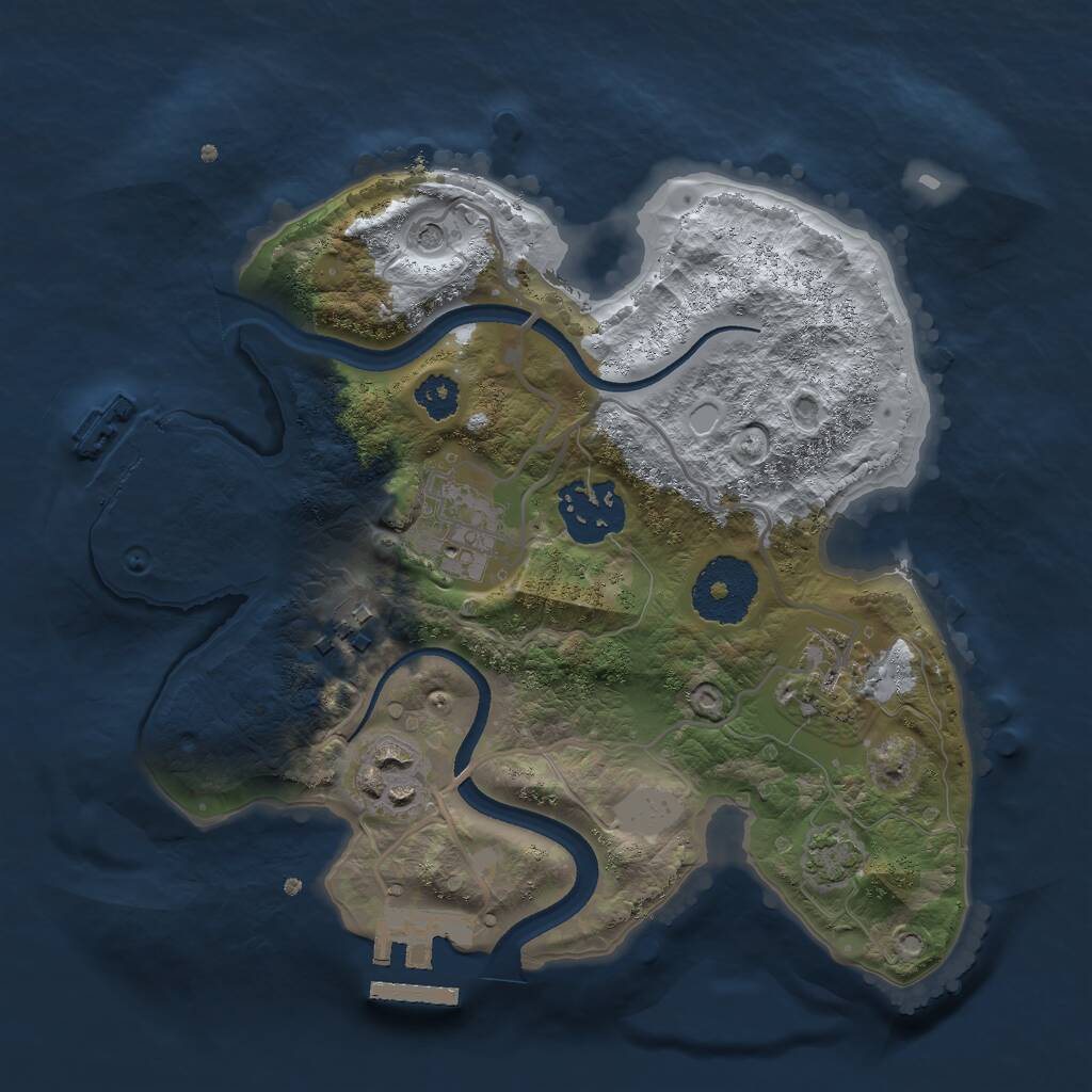 Rust Map: Procedural Map, Size: 2500, Seed: 1685988639, 10 Monuments