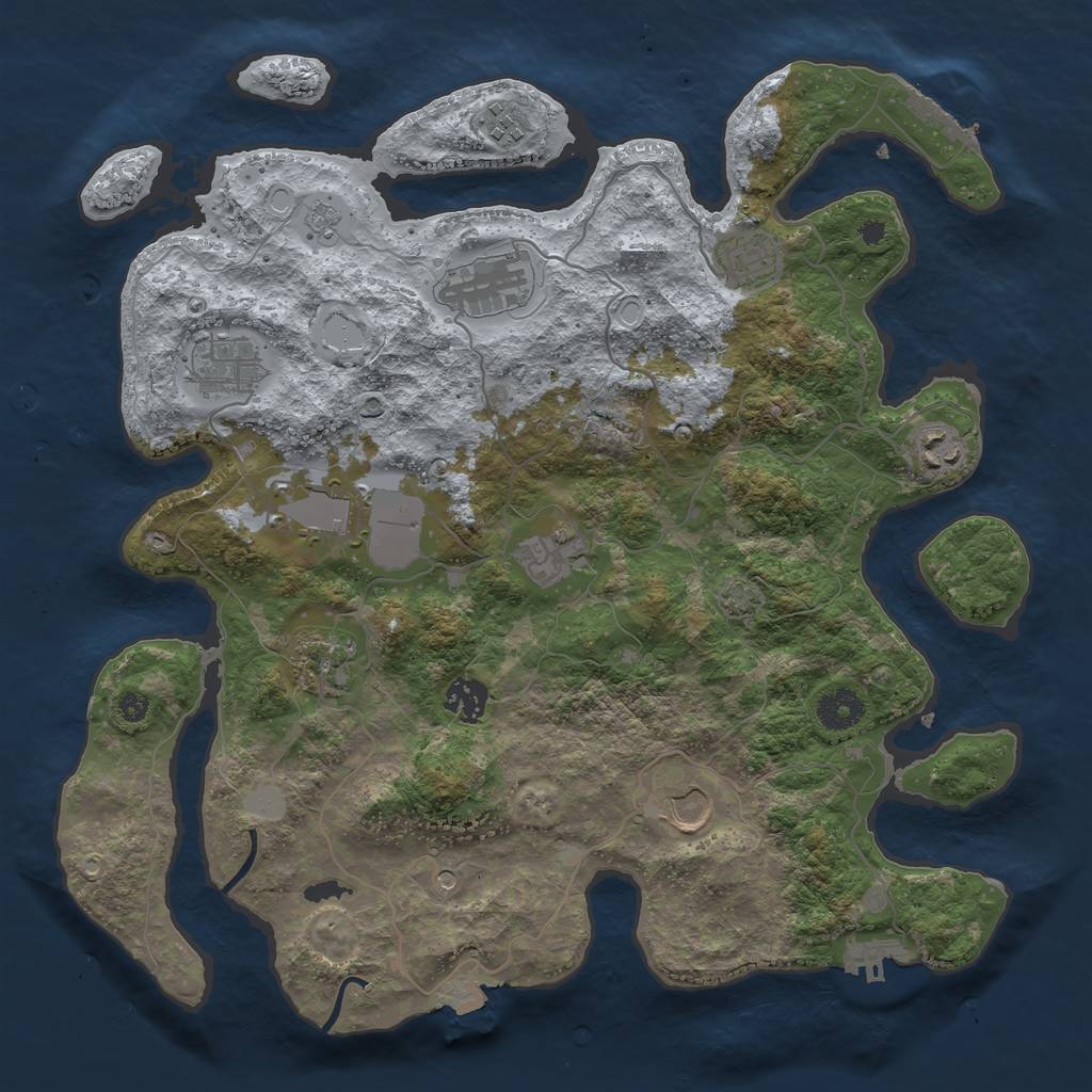 Rust Map: Procedural Map, Size: 3700, Seed: 2120120328, 18 Monuments