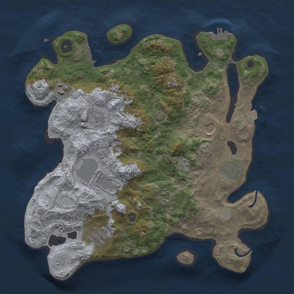 Rust Map: Procedural Map, Size: 3500, Seed: 1644956949, 16 Monuments