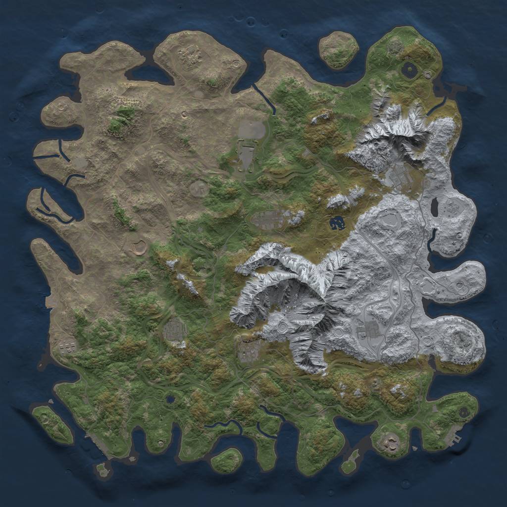 Rust Map: Procedural Map, Size: 5000, Seed: 4858742, 19 Monuments