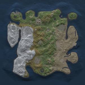 Thumbnail Rust Map: Procedural Map, Size: 3000, Seed: 123456790, 13 Monuments