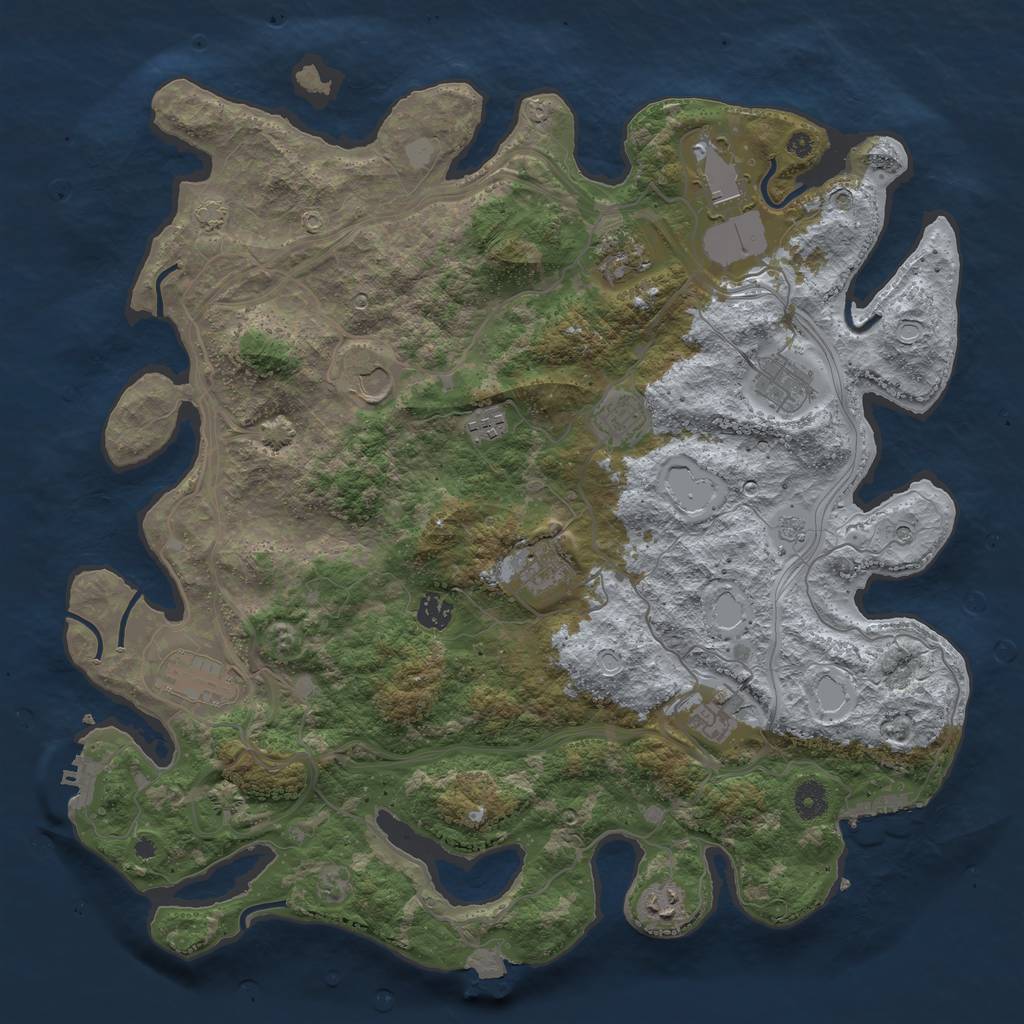 Rust Map: Procedural Map, Size: 4250, Seed: 550497317, 19 Monuments