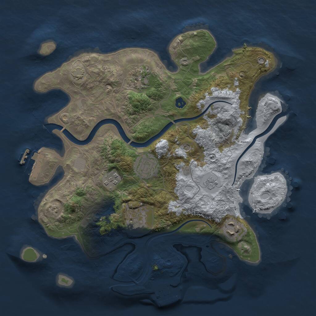 Rust Map: Procedural Map, Size: 3000, Seed: 1797543630, 11 Monuments