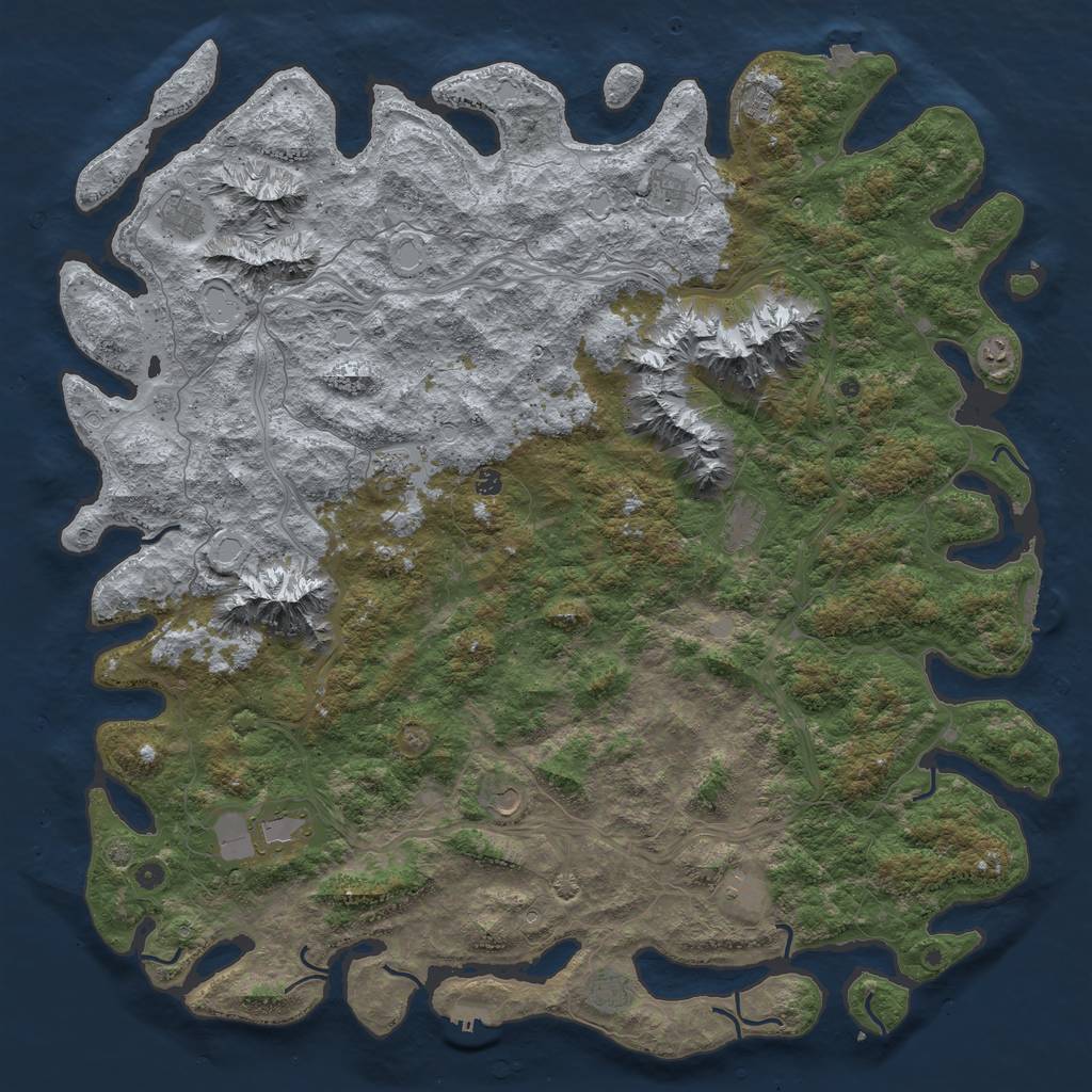 Rust Map: Procedural Map, Size: 6000, Seed: 213544, 19 Monuments