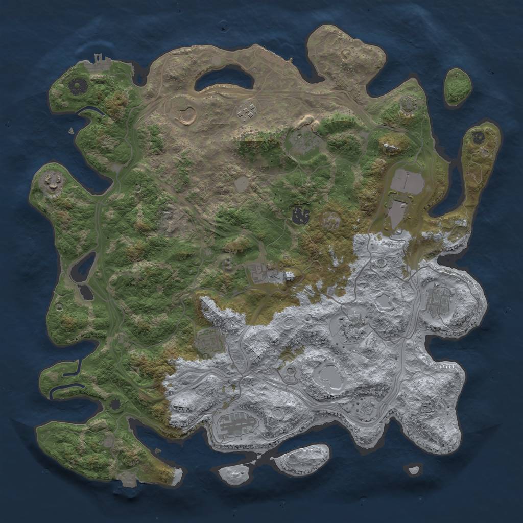 Rust Map: Procedural Map, Size: 4250, Seed: 1149369899, 19 Monuments