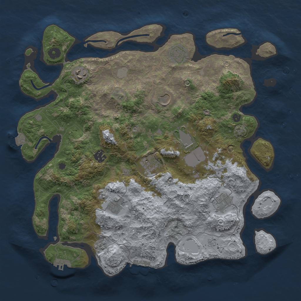 Rust Map: Procedural Map, Size: 3800, Seed: 787378336, 17 Monuments