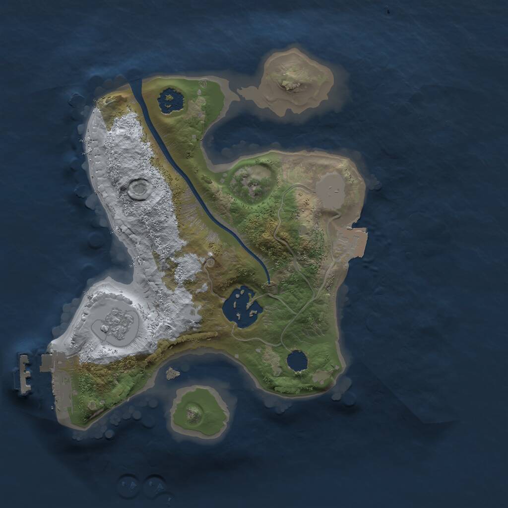 Rust Map: Procedural Map, Size: 2000, Seed: 1860725418, 4 Monuments