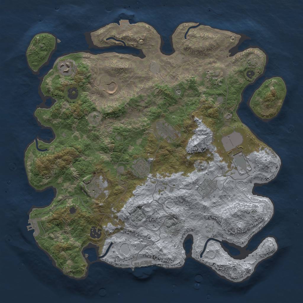 Rust Map: Procedural Map, Size: 3750, Seed: 7518882, 18 Monuments
