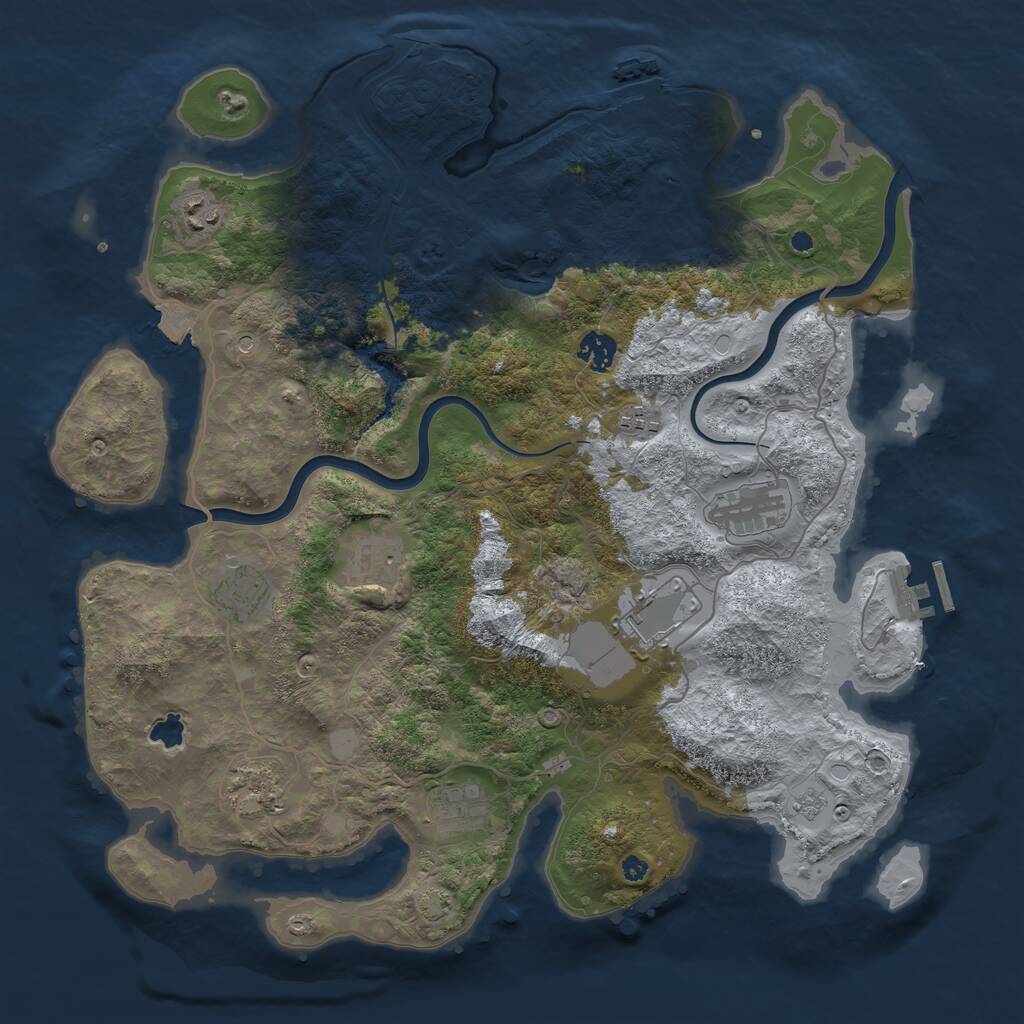 Rust Map: Procedural Map, Size: 4000, Seed: 1030774952, 15 Monuments