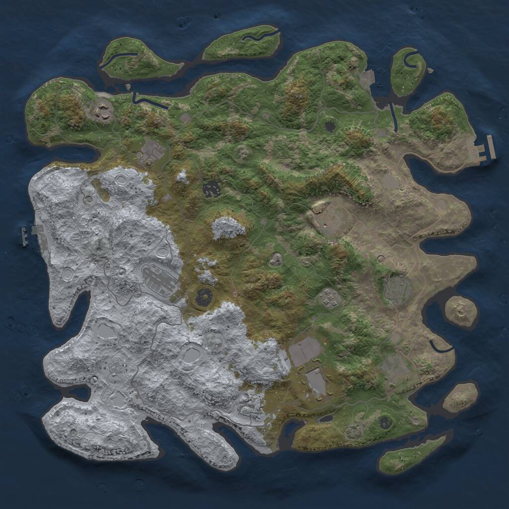 Rust Map: Procedural Map, Size: 4200, Seed: 2090707400, 16 Monuments