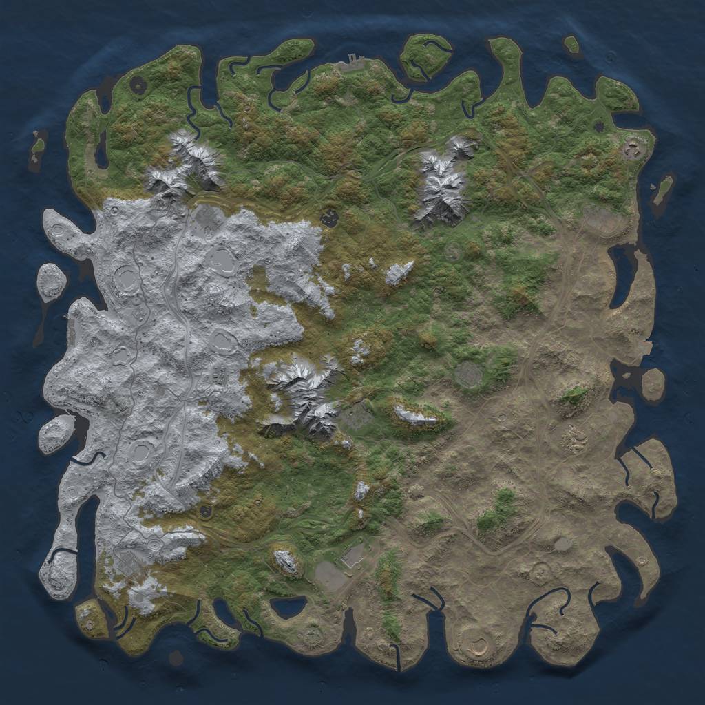 Rust Map: Procedural Map, Size: 6000, Seed: 1838008989, 19 Monuments
