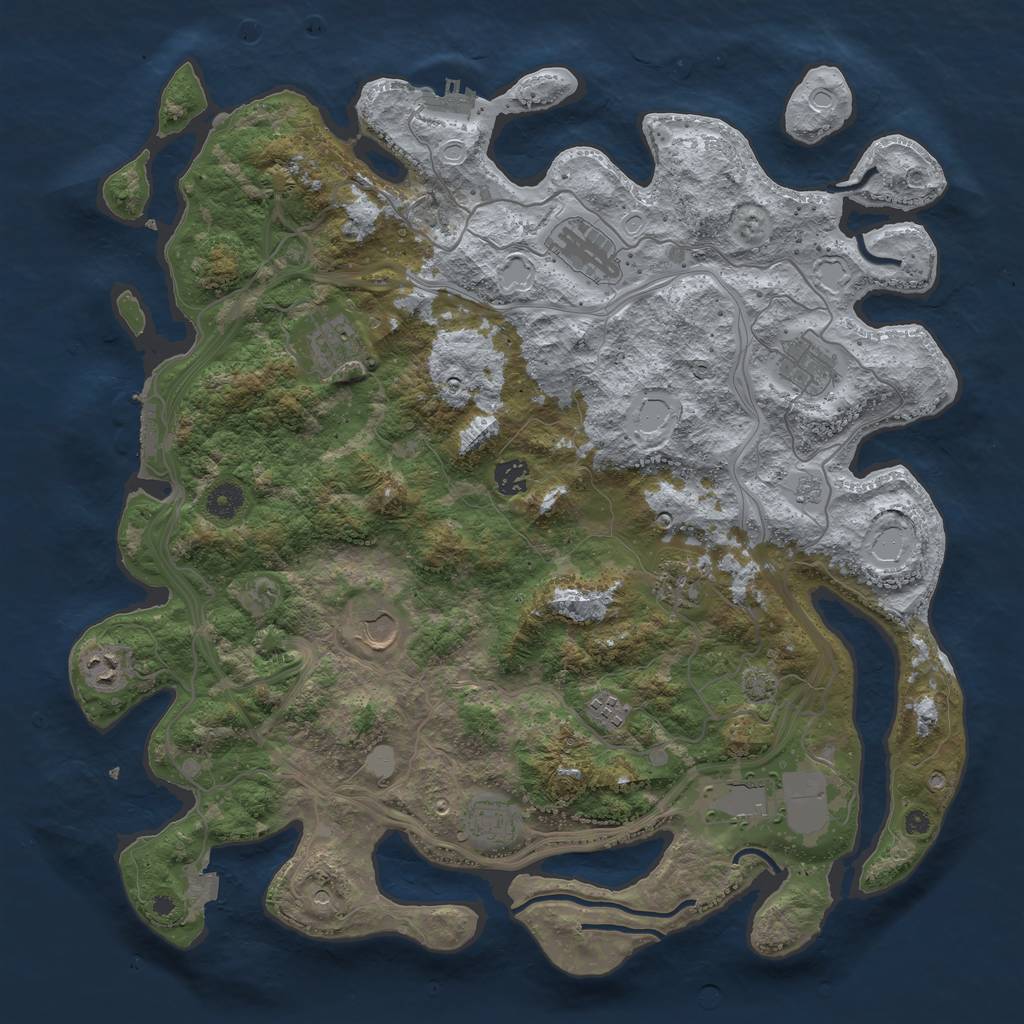 Rust Map: Procedural Map, Size: 4250, Seed: 20230106, 18 Monuments