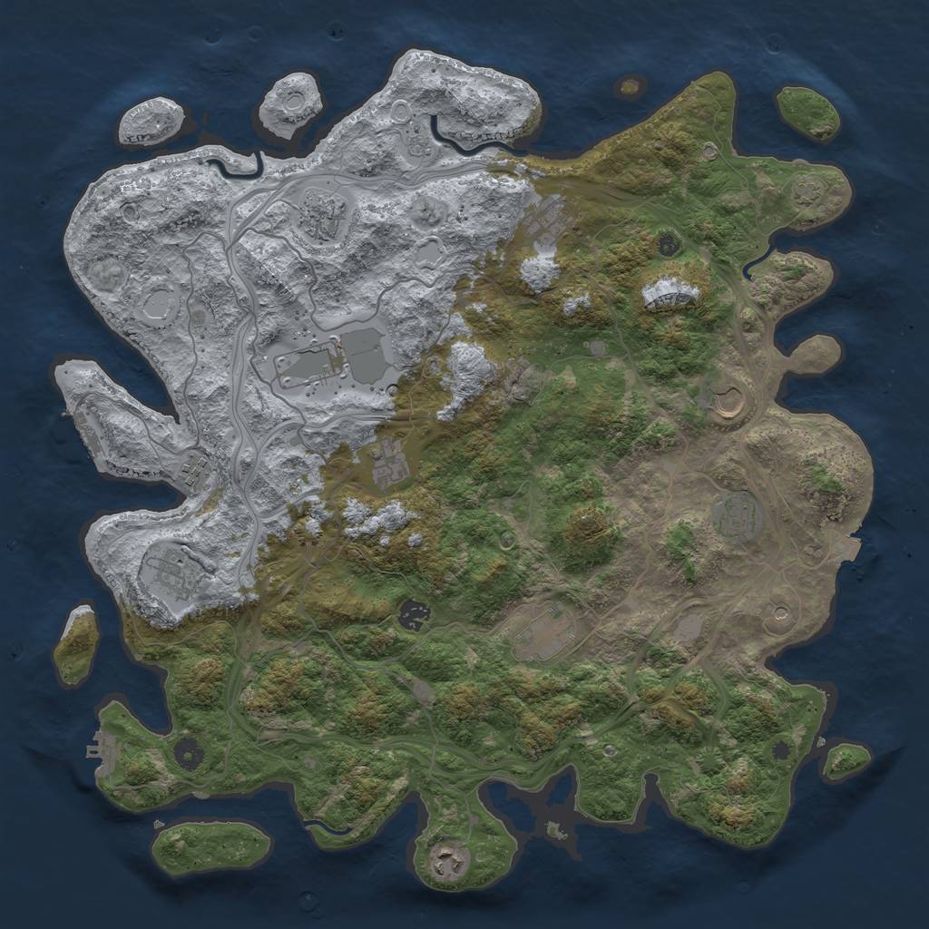 Rust Map: Procedural Map, Size: 4500, Seed: 42021060, 19 Monuments