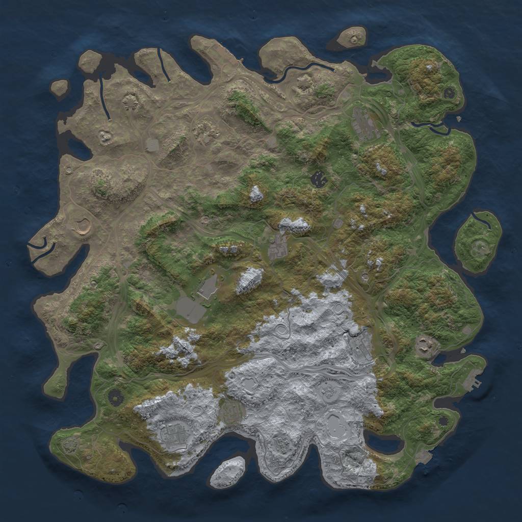 Rust Map: Procedural Map, Size: 4750, Seed: 352186893, 19 Monuments