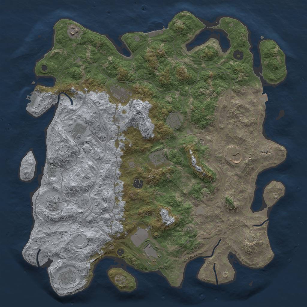 Rust Map: Procedural Map, Size: 4500, Seed: 523894896, 19 Monuments