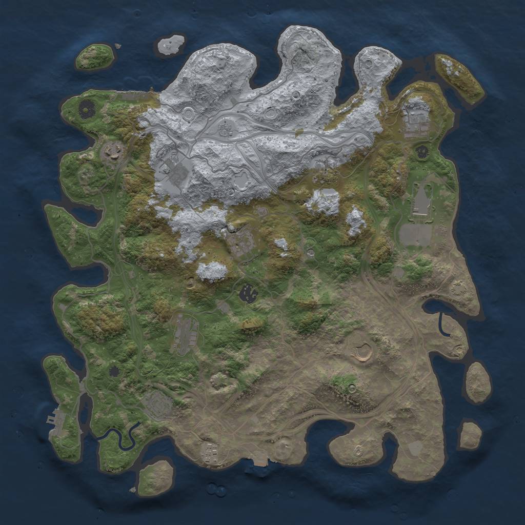 Rust Map: Procedural Map, Size: 4300, Seed: 696669, 19 Monuments