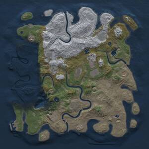 Thumbnail Rust Map: Procedural Map, Size: 4300, Seed: 696669, 17 Monuments