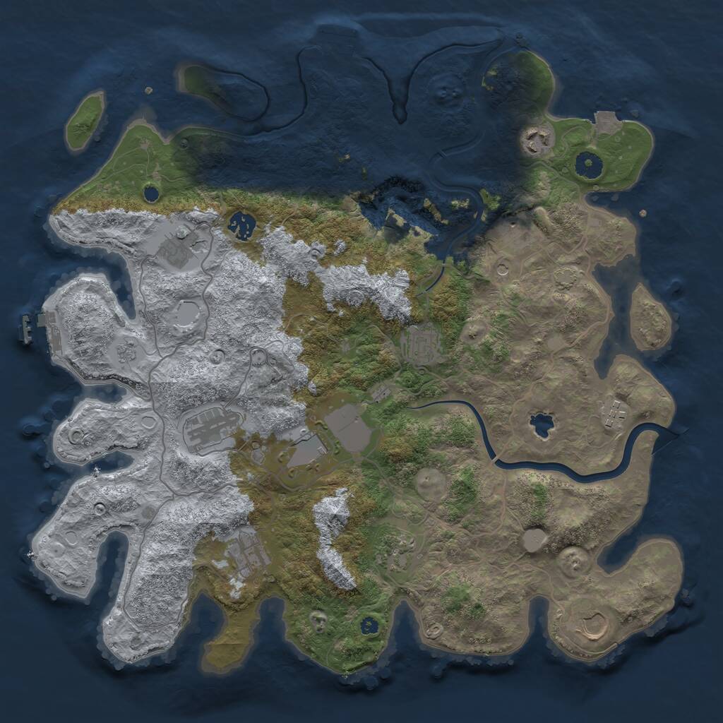Rust Map: Procedural Map, Size: 4000, Seed: 1809963048, 17 Monuments