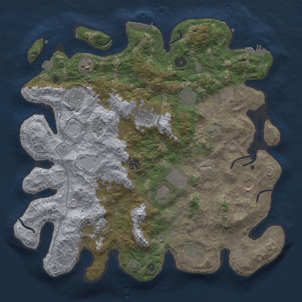 Rust Map: Procedural Map, Size: 4000, Seed: 1809963048, 19 Monuments