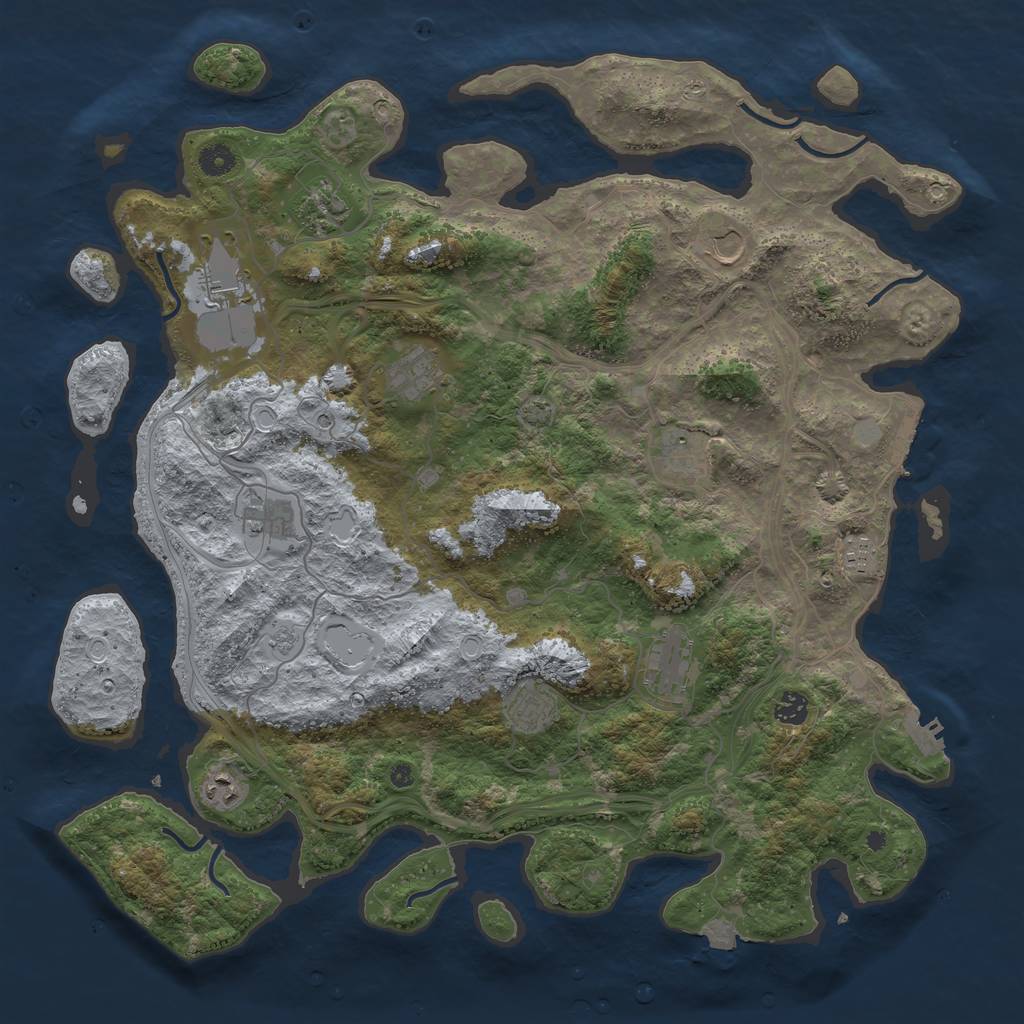 Rust Map: Procedural Map, Size: 4500, Seed: 1060202474, 19 Monuments