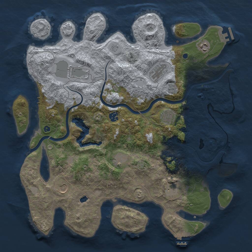 Rust Map: Procedural Map, Size: 4000, Seed: 1156430085, 15 Monuments
