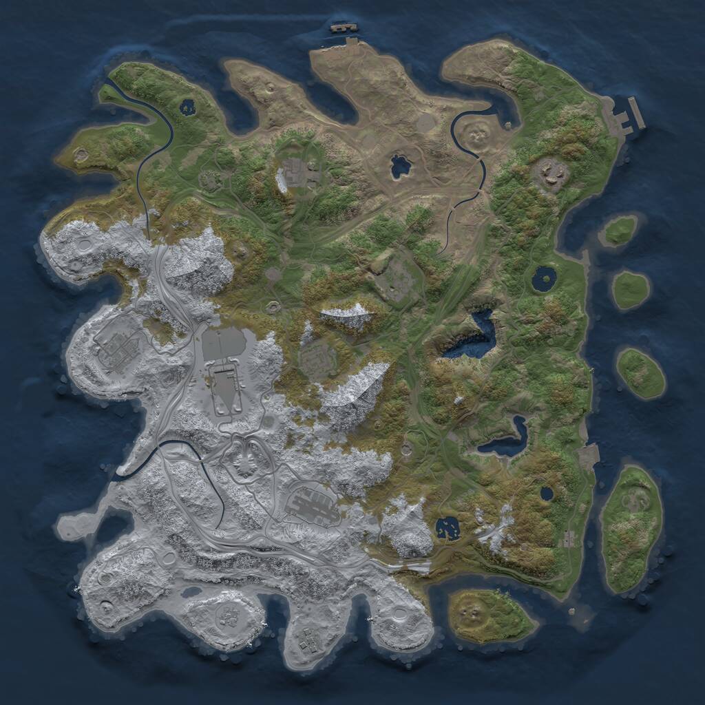 Rust Map: Procedural Map, Size: 4250, Seed: 310162524, 15 Monuments