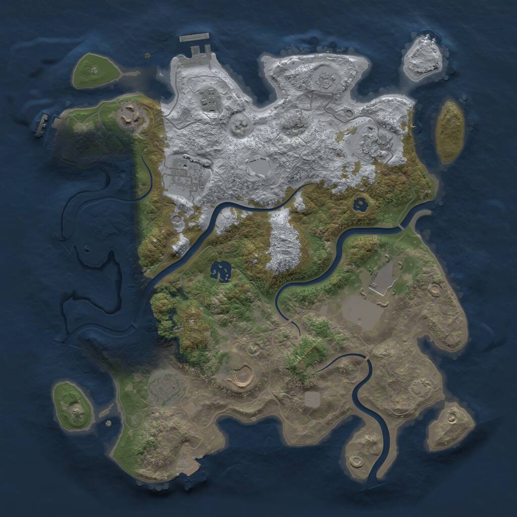 Rust Map: Procedural Map, Size: 3500, Seed: 1768356089, 14 Monuments