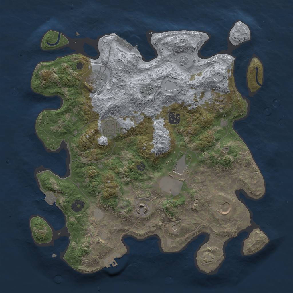 Rust Map: Procedural Map, Size: 3500, Seed: 1768356089, 16 Monuments