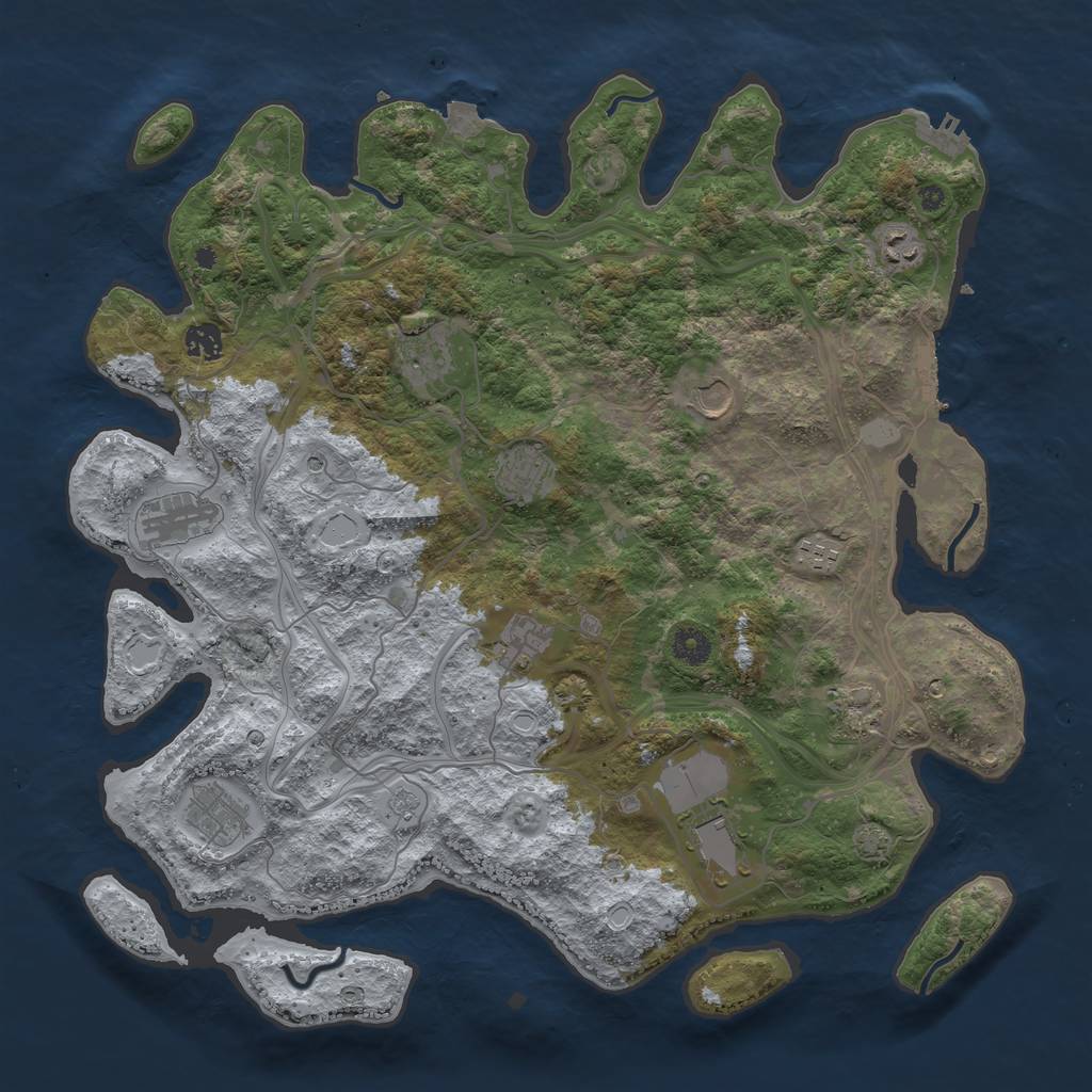 Rust Map: Procedural Map, Size: 4250, Seed: 1718377331, 19 Monuments