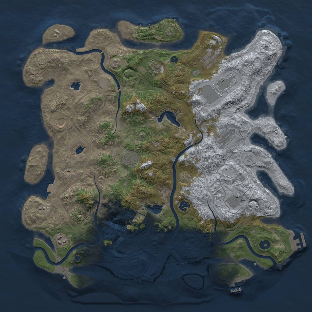 Rust Map: Procedural Map, Size: 4500, Seed: 161975085, 16 Monuments